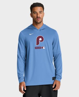 Men's Light Blue Philadelphia Phillies Authentic Collection Dri-FIT Long Sleeve Hoodie