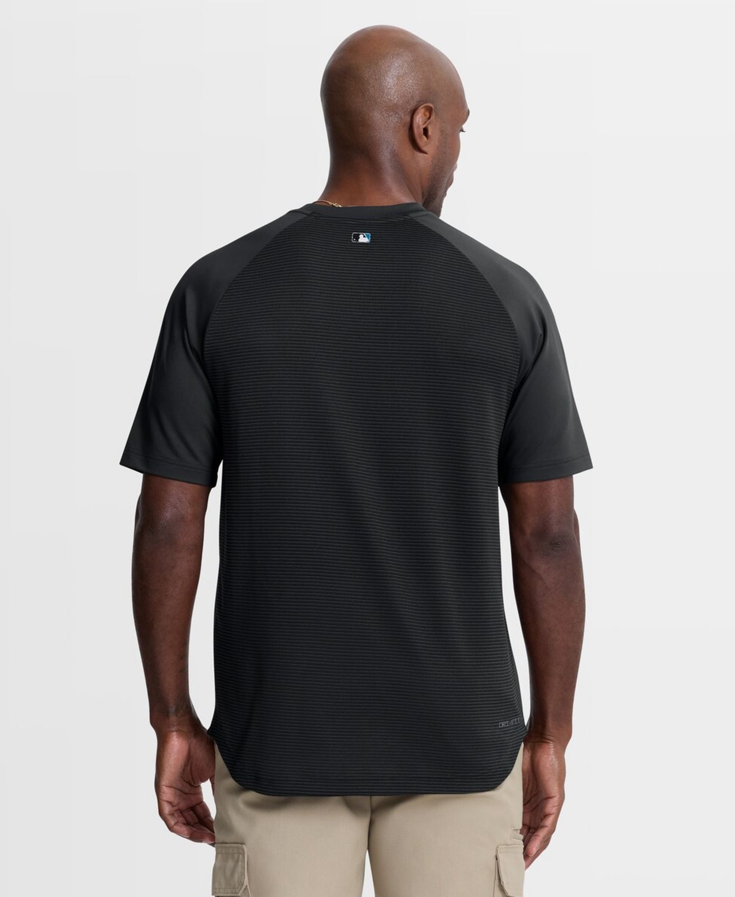 Мужская футболка Nike Black Miami Marlins Authentic Collection Batting Practice Pre-Game Raglan Dri-FIT — фото 3