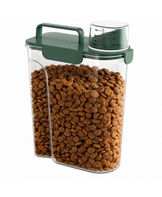 Airtight Pet Food Storage Container with Handle and Measuring Cup for Dogs Cats Birds