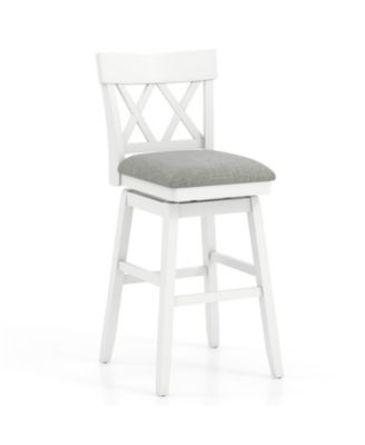 30 Inch Bar Stool with Swivel Padded Seat and Ergonomic Contoured Back