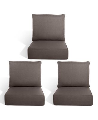 Outdoor Deep Seat Cushion Set with 6-inch Thick, 22x24 Inch Water-Resistant and Fade-Resistant Outdoor Chair Cushions Set of 3