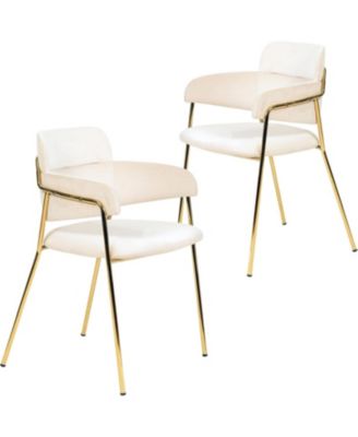 Axis Dining Chair Set of 2 Velvet Upholstery with Stainless Steel Legs, Accent Side Chair for Modern Home, Kitchen and Dining