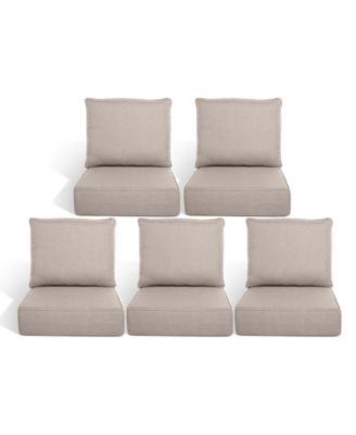 Outdoor Deep Seat Cushions Set - 5 Set Waterproof and Fade Resistant Patio Furniture Replacement Cushions, Fit Chairs and Sofas