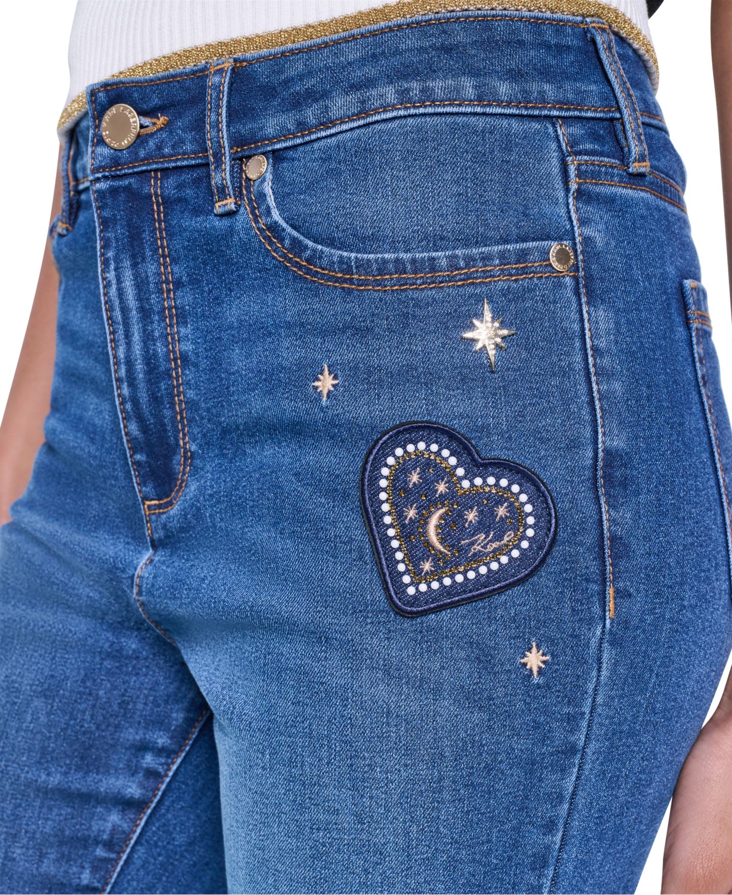 Женские брюки KARL LAGERFELD PARIS Petite Mid-Rise Charm Detail, цвет: Кобальтовый синий — фото 4