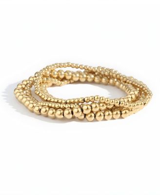 Beaded Stainless Steel Bracelet Stacking Set