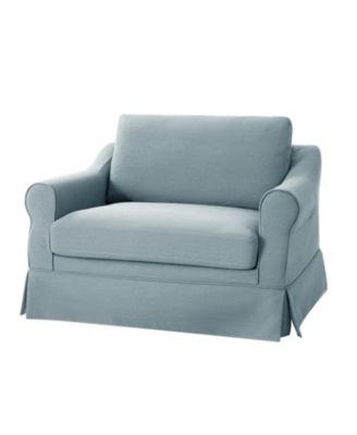 Raul Farmhouse Slipcovered Armchair with Feather Blended Cushion