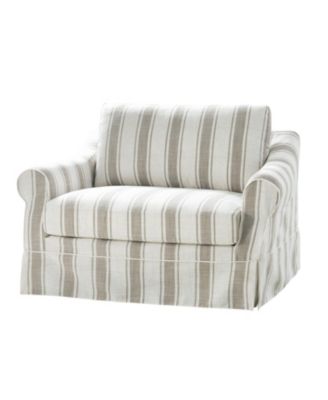 Raul Farmhouse Slipcovered Armchair with Feather Blended Cushion
