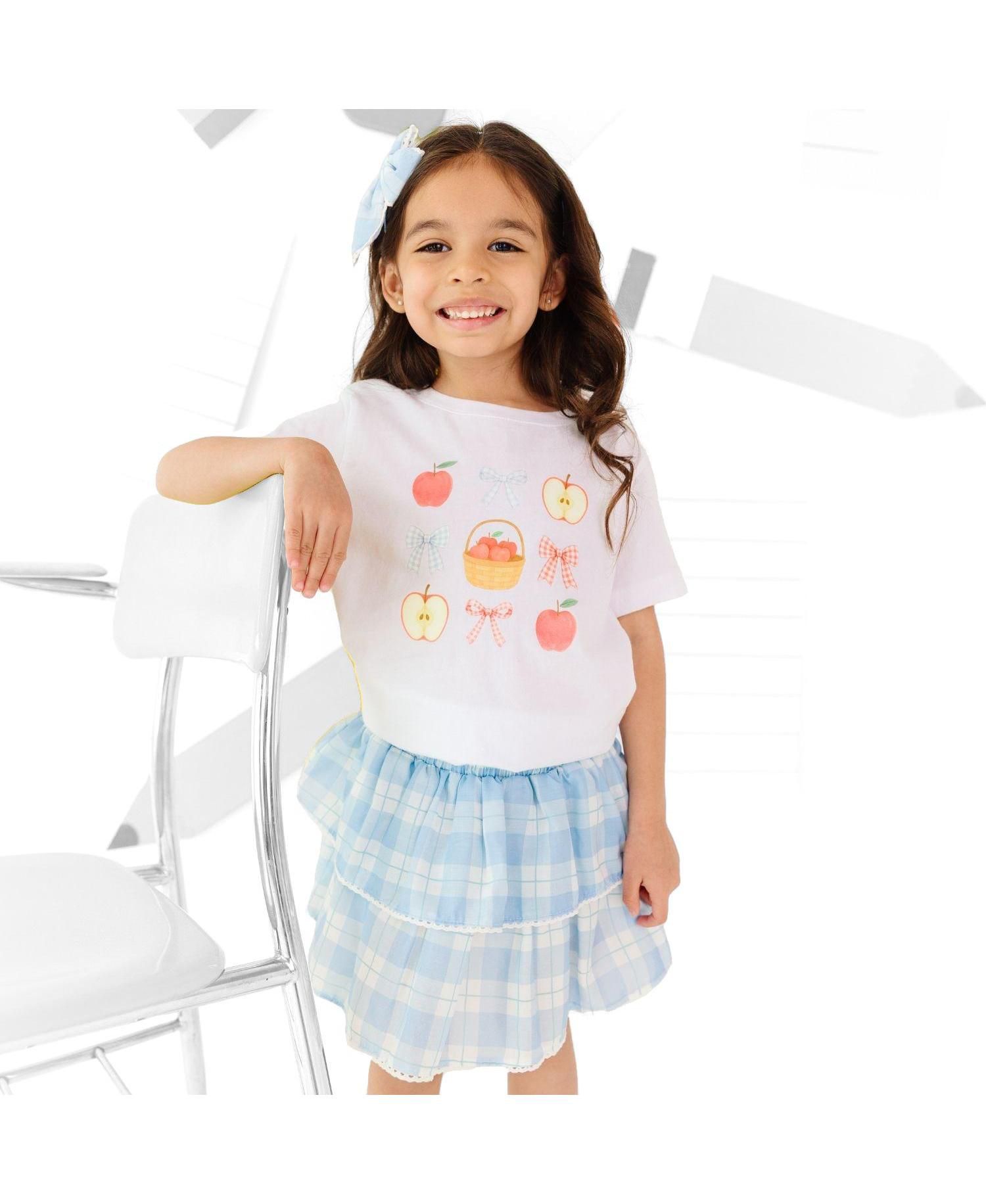 Baby Girls Apple Picking Cutie Short Sleeve T-Shirt