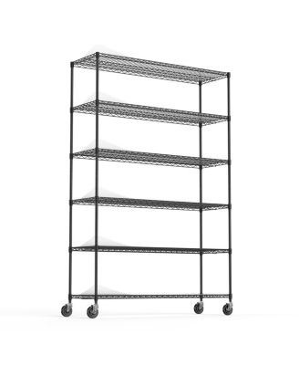 6-Tier Heavy Duty NSF Wire Shelving Unit with Wheels