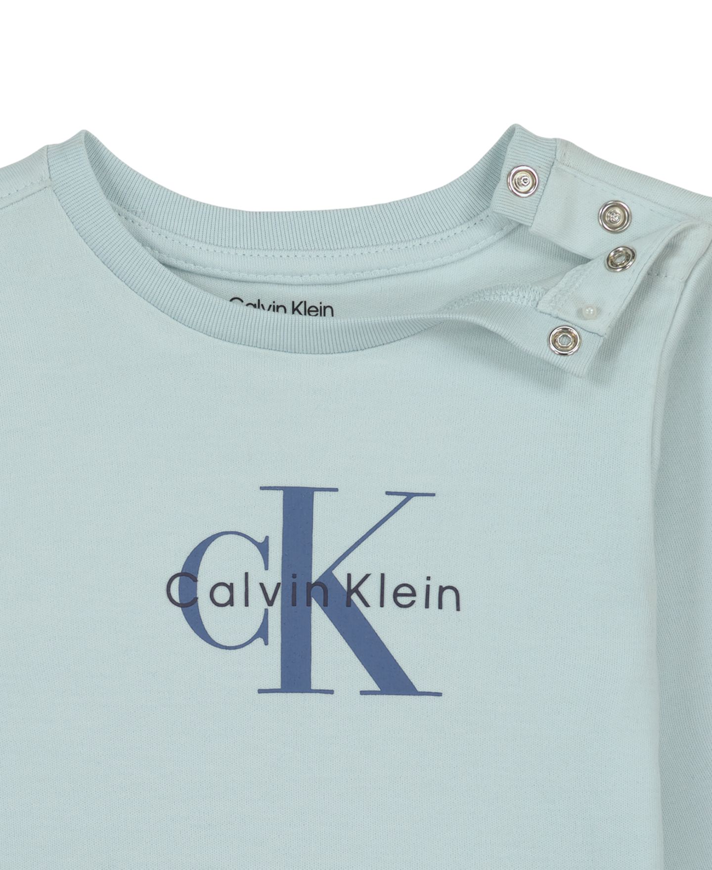 Детский комплект Calvin Klein для малыша: боди с длинным рукавом и брюки, 2 предмета, цвет: Синий — фото 6