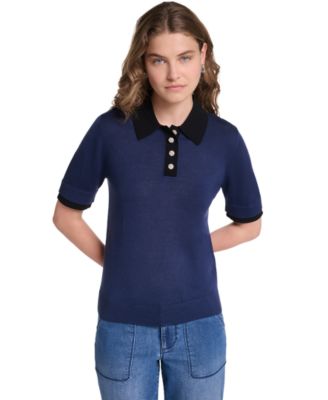 Petite Johnny Collar Sweater