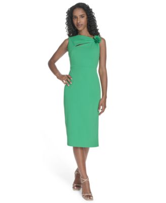 Women's Asymmetric Neck Sleeveless Sheath Dress