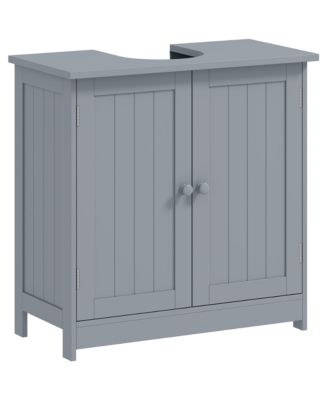  Pedestal Sink Storage Cabinet Multifunctional Under Sink Bathroom Cabinet with U Shape Design 2 Doors and Inner Shelf for Bathroom