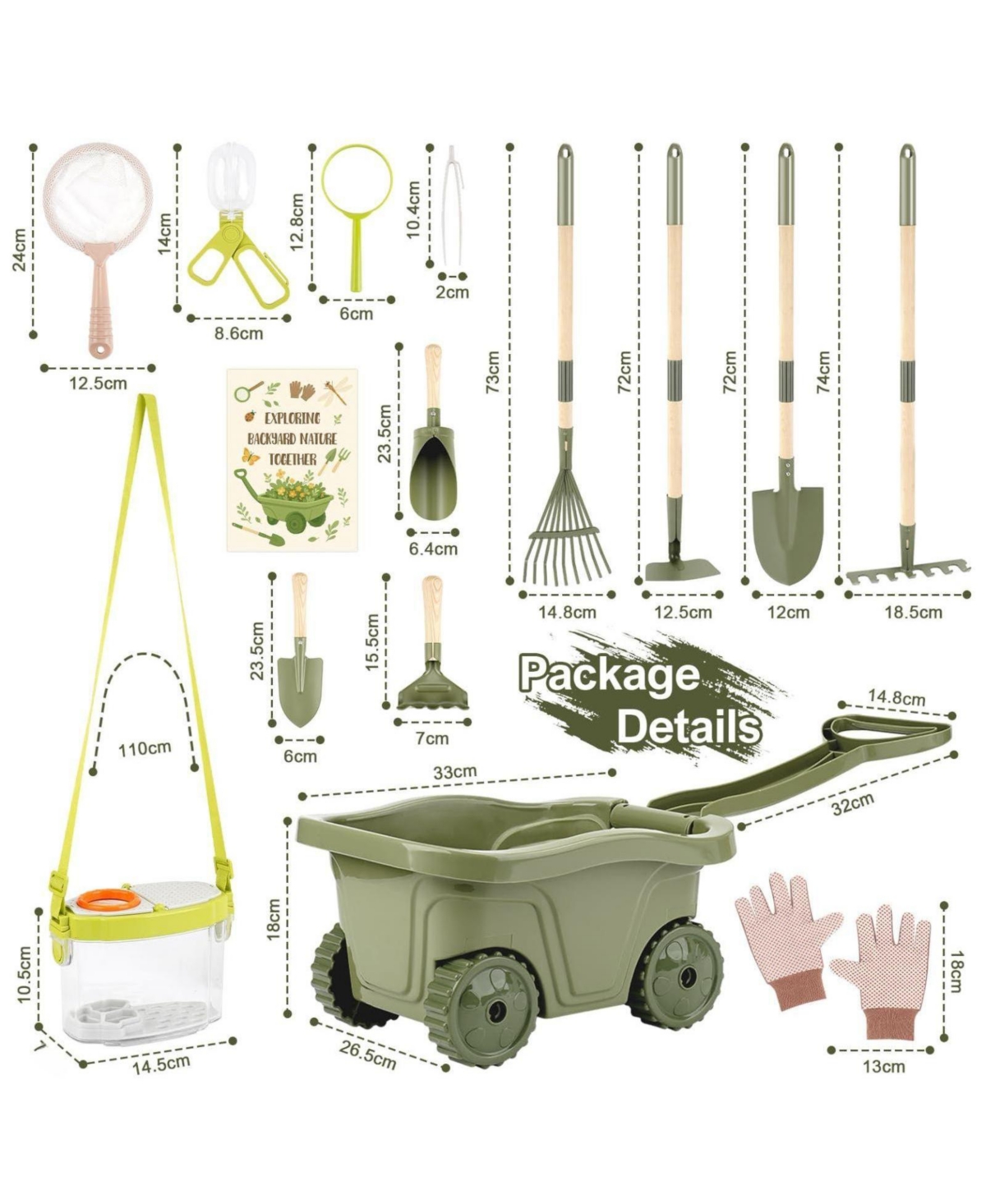 Xdovet Gardening Tools Kit Wheelbarrow House 3-5