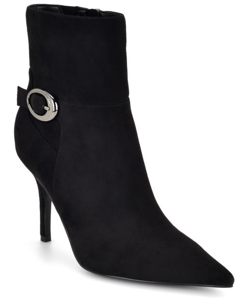Женские ботинки Nine West Gretzy Pointed Toe Stiletto Dress Booties, цвет: Чёрный