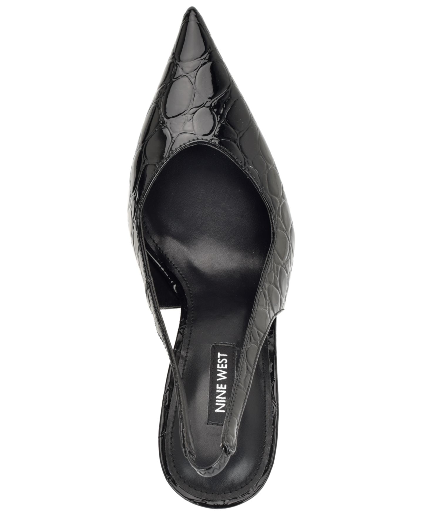 Женские туфли Nine West Gerts Pointed Toe Slingback Dress Pumps, цвет: Чёрный лаковый — фото 4