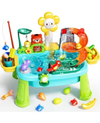 Water Table Play Sink Electric Faucet Fishing Game Kitchen Toy