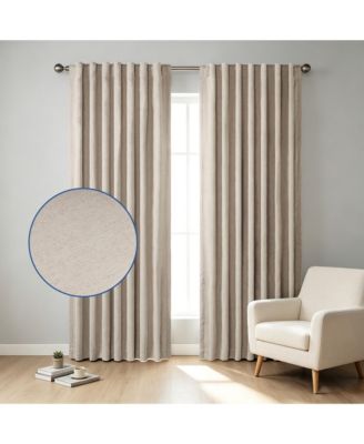 Chenille Blackout Back Tab Curtains Pair