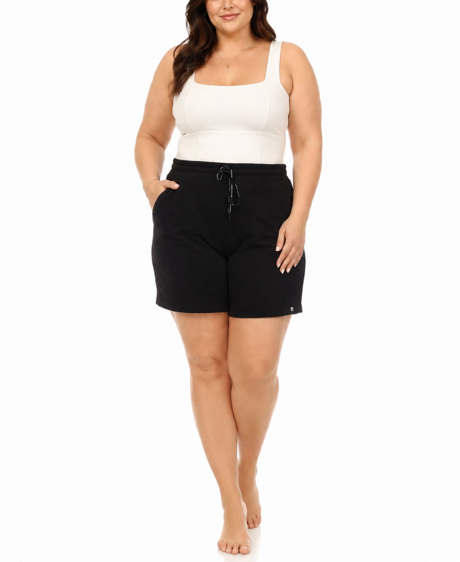 Plus Size Drawstring Lounge Shorts