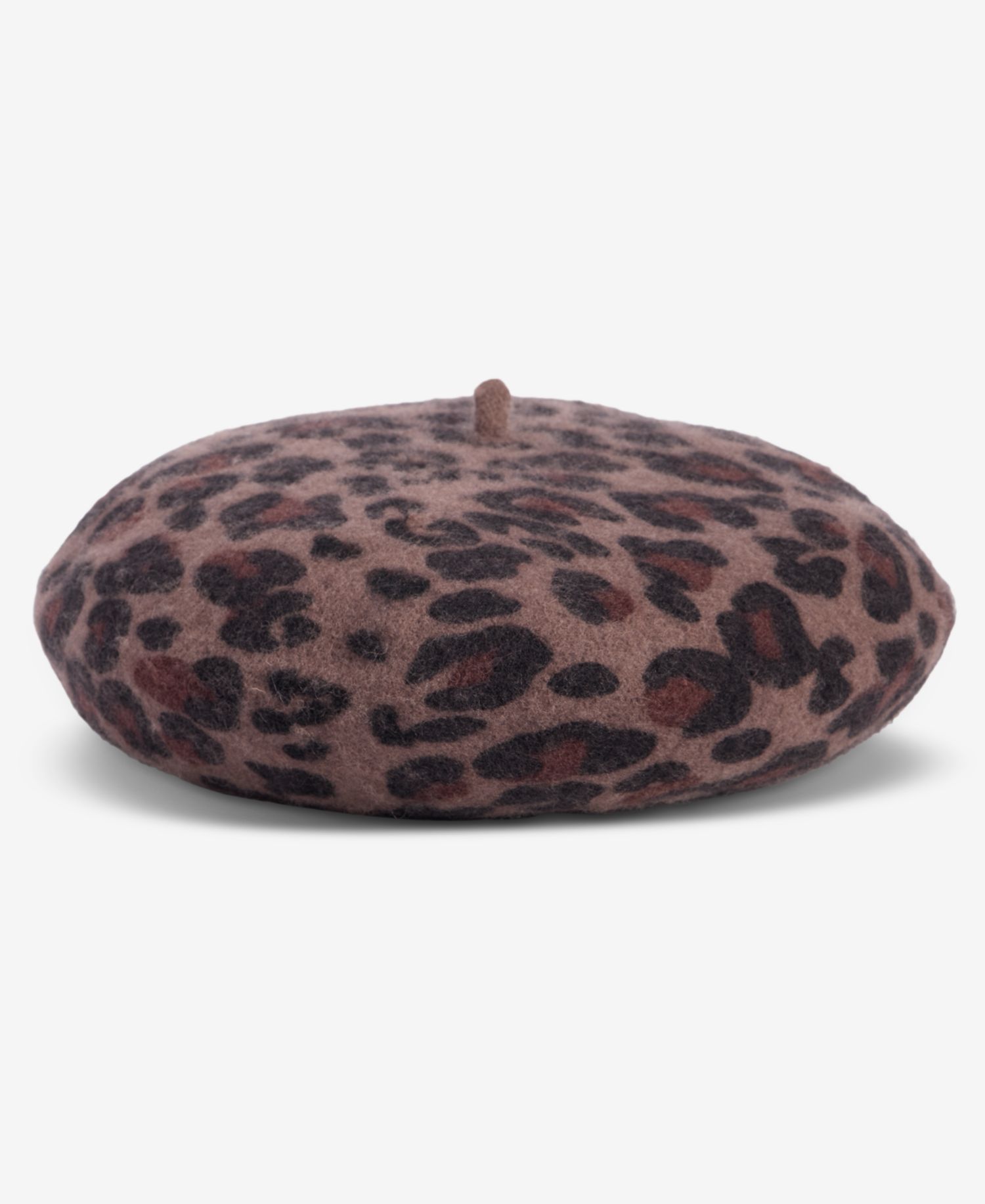 Leopard Print Wool-Blend Beret