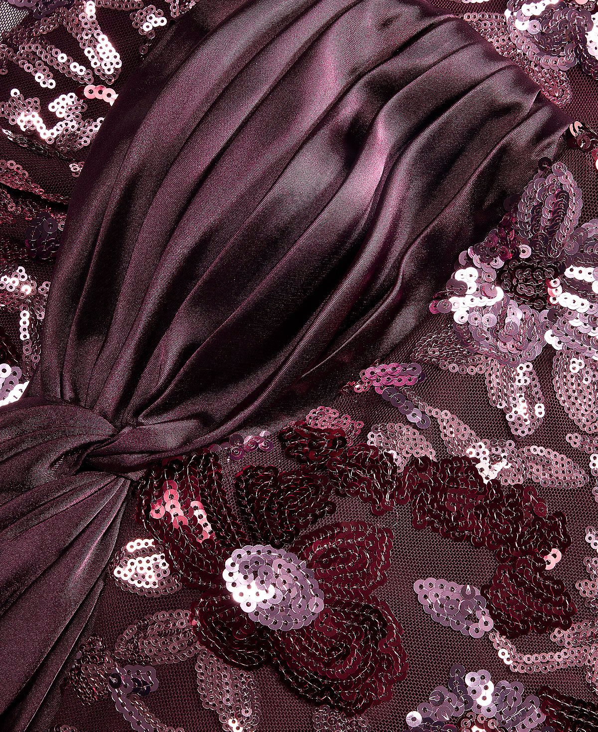 SENI & CADE Women's Satin-Top Floral-Sequin Dress view 6 — MAYCSS fashion products