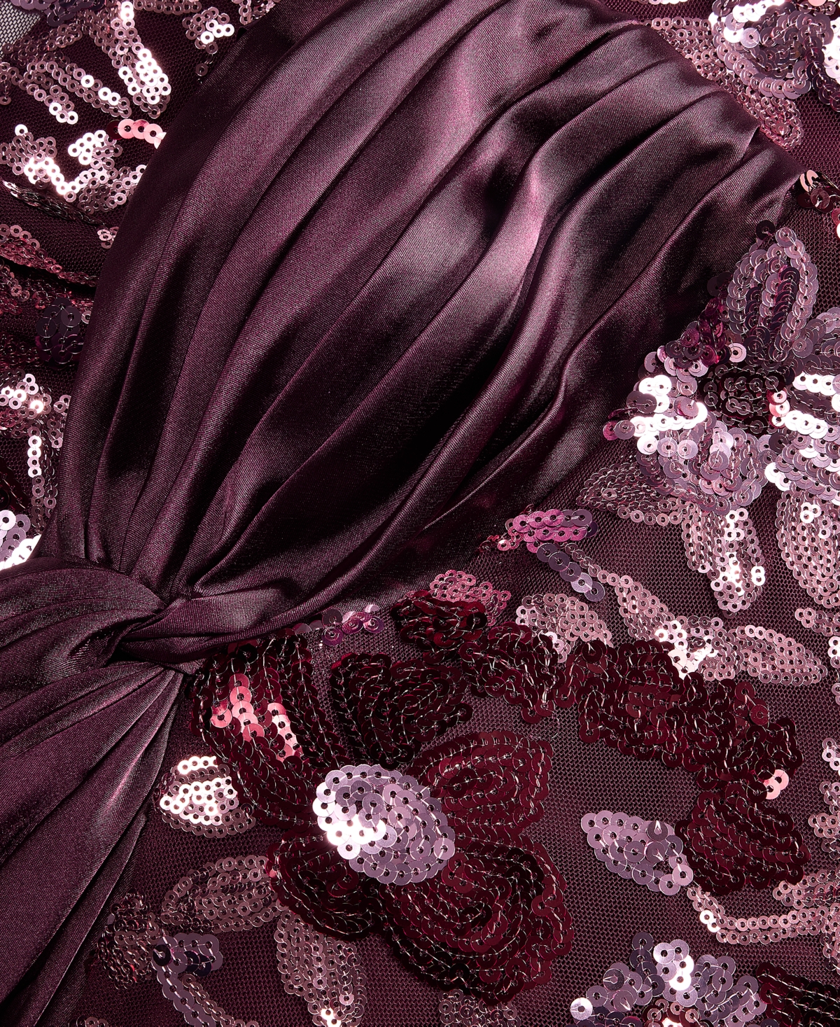 Seni & Cade Women's Satin-Top Floral-Sequin Dress