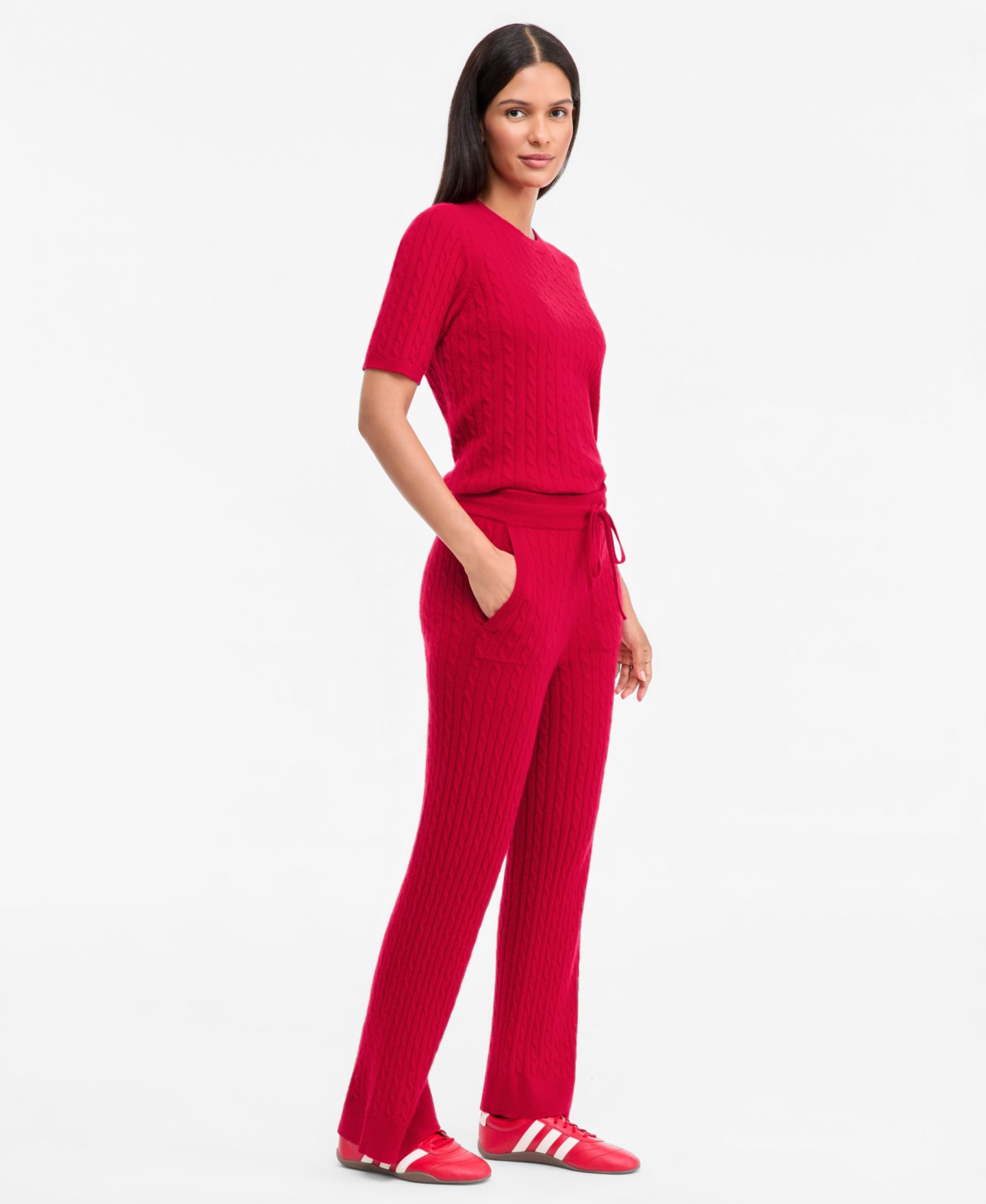 Женские брюки Charter Club Cable-Knit Wide-Leg, цвет: Красный — фото 2