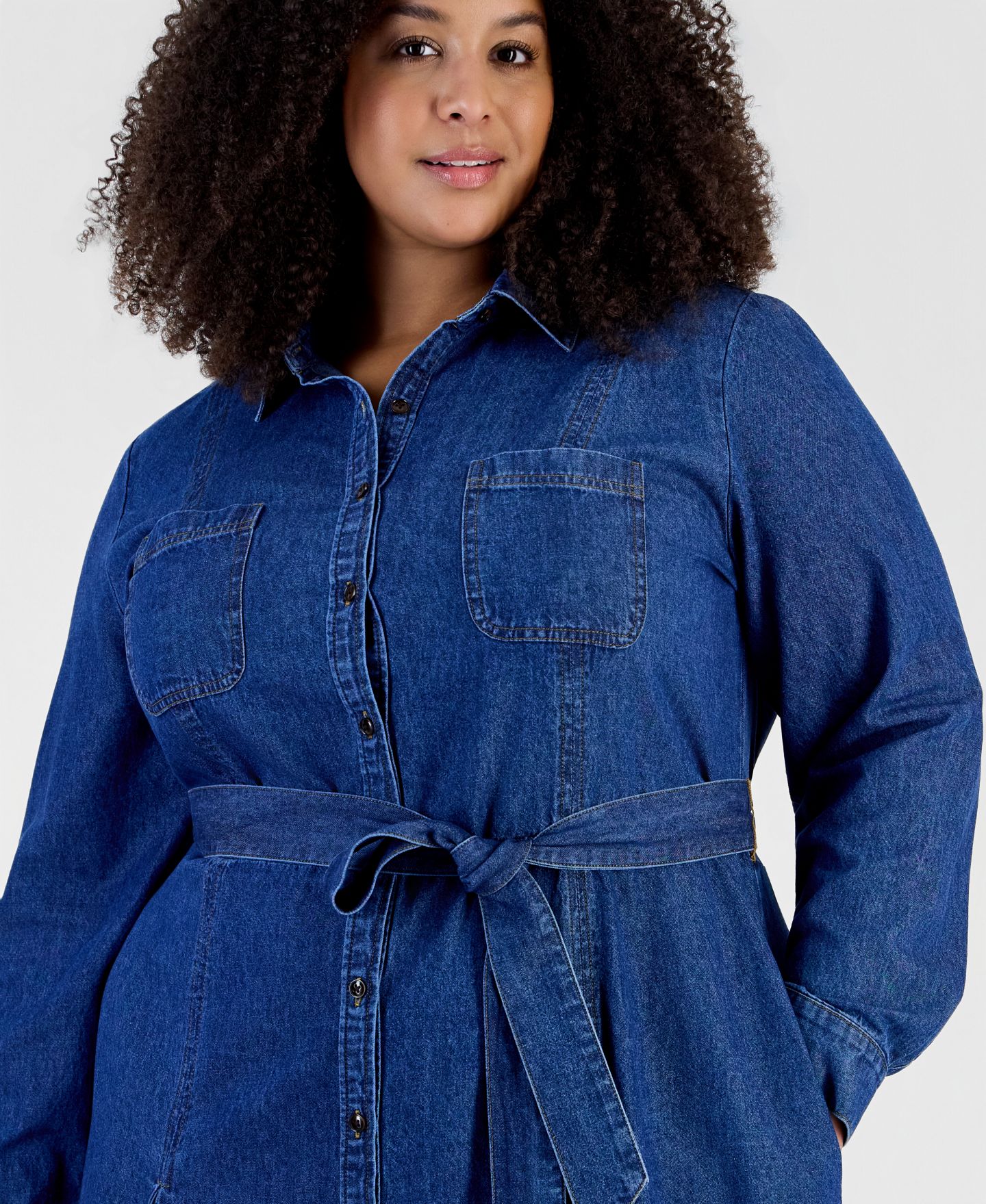 Женское платье Jones New York Plus Size Johnny Collar Stitch Detail, цвет: Варёный — фото 4