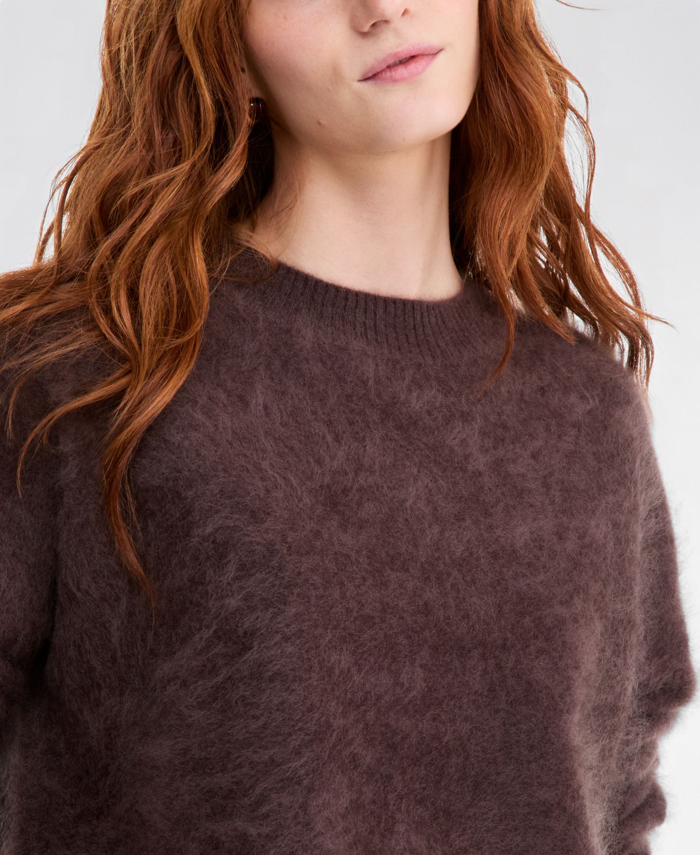 Женский свитер Charter Club 100% Cashmere Brushed Crewneck, цвет: Кофейный — фото 3