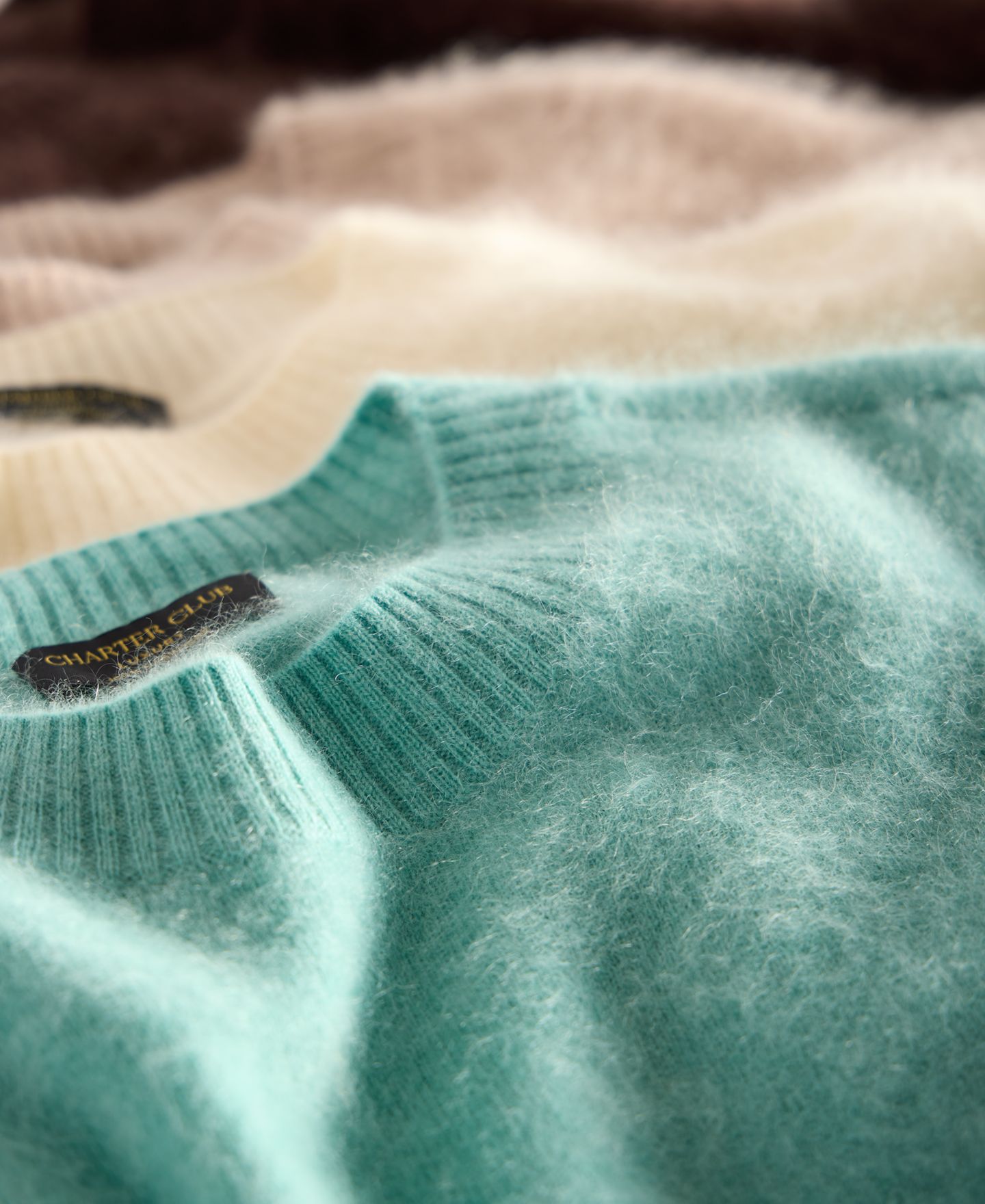 Женский свитер Charter Club 100% Cashmere Brushed Crewneck, цвет: Кофейный — фото 6