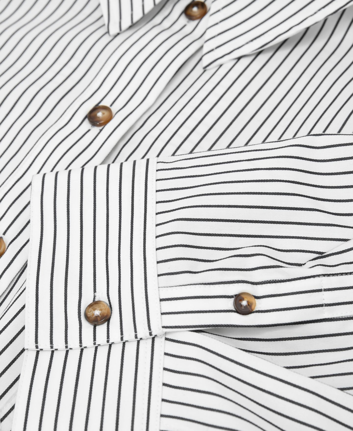 Женская рубашка REISS Saoirse Cropped Cotton Stripe, цвет: Ivoryblue — фото 5