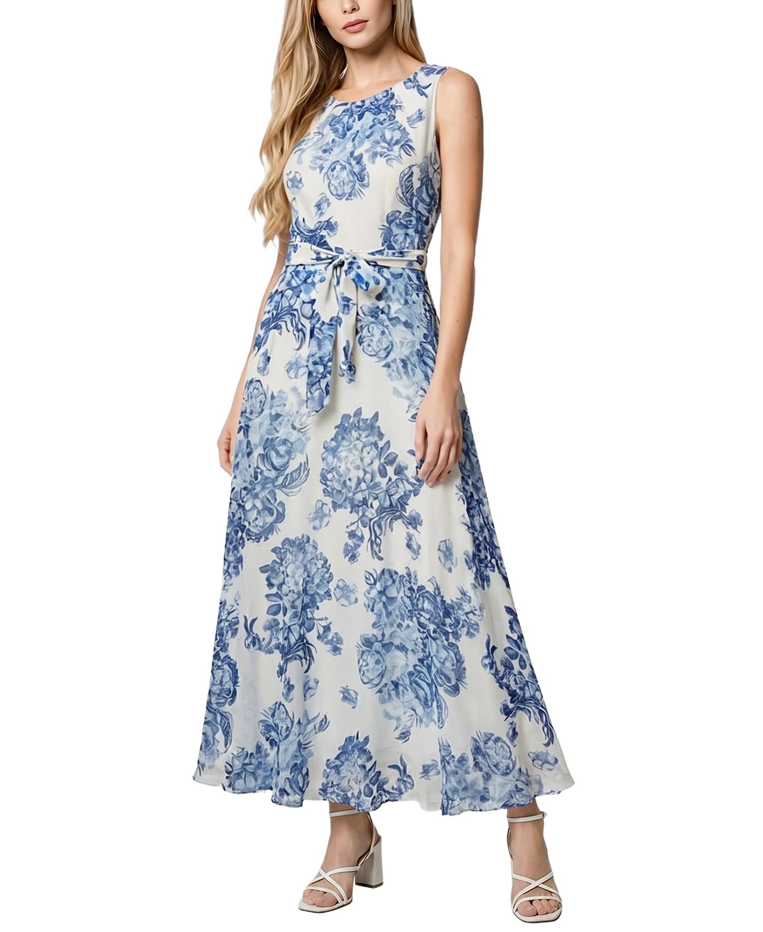 NY Collection Petite Sleeveless Chiffon Maxi Dress