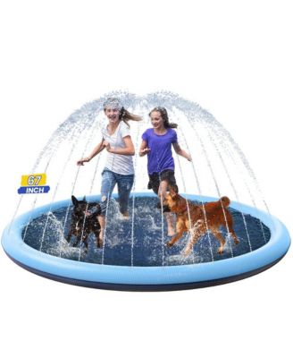67" Dog Splash Pad Sprinkler Pool Outdoor Play Water Fun