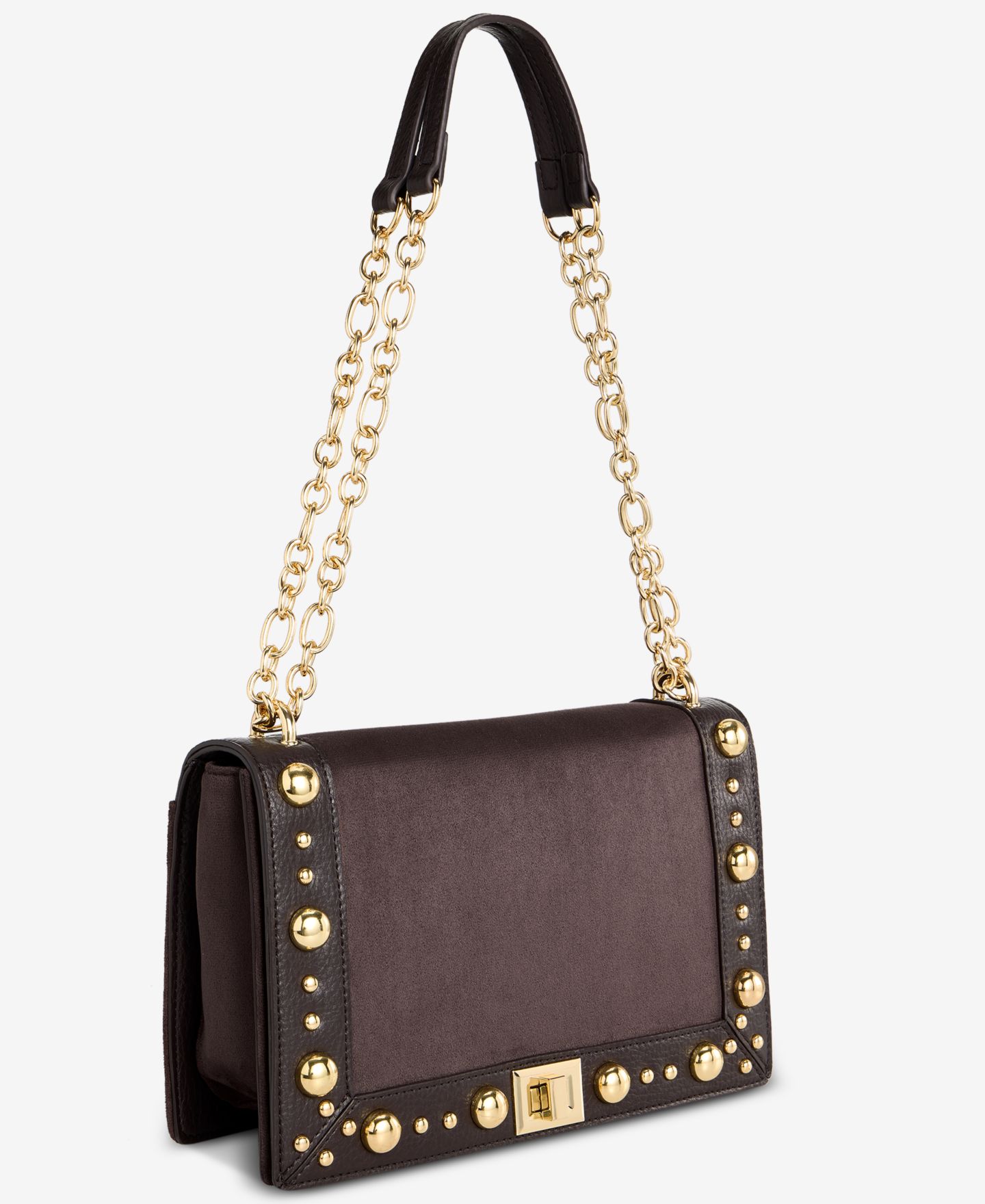 Женская сумка I.N.C. International Concepts Ajae Faux-Suede Stud Shoulder, цвет: Шоколадный сливовый — фото 2