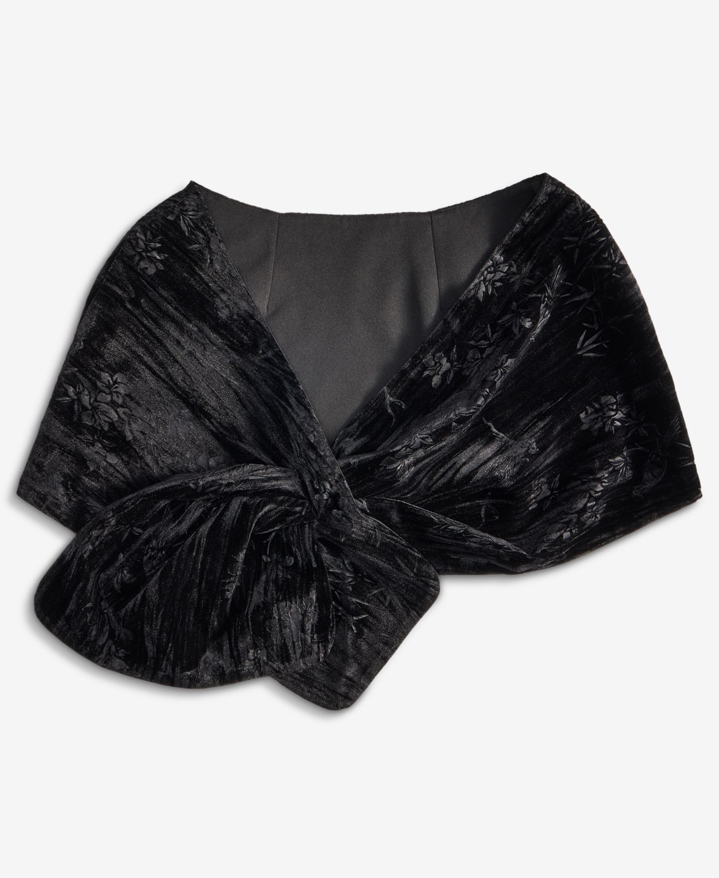 Женский шарф I.N.C. International Concepts Velvet Jacquard Pull Through, цвет: Чёрный — фото 1
