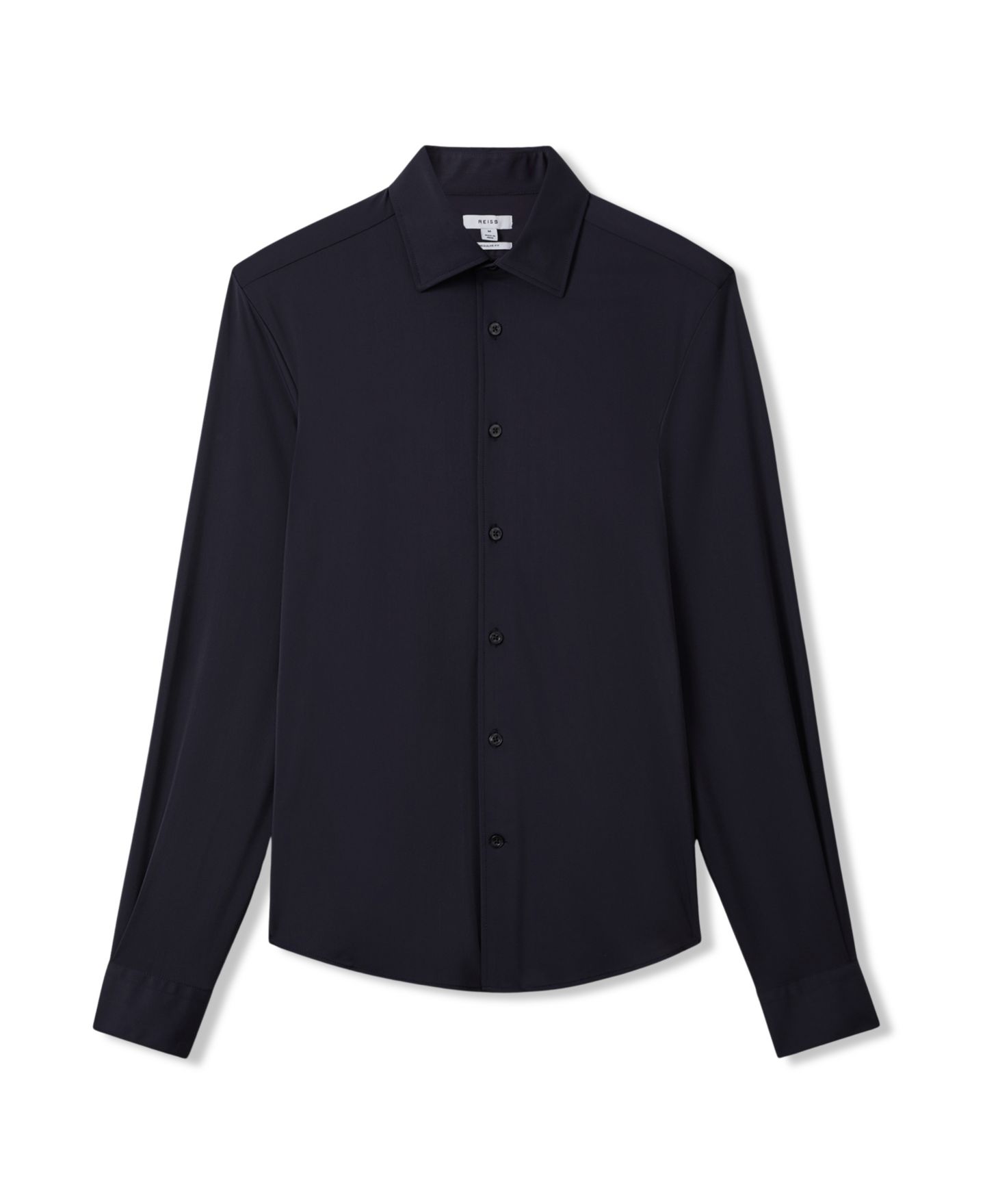 Мужская рубашка REISS Voyager Long-Sleeve Travel Dress Shirt, цвет: Тёмно-синий — фото 4