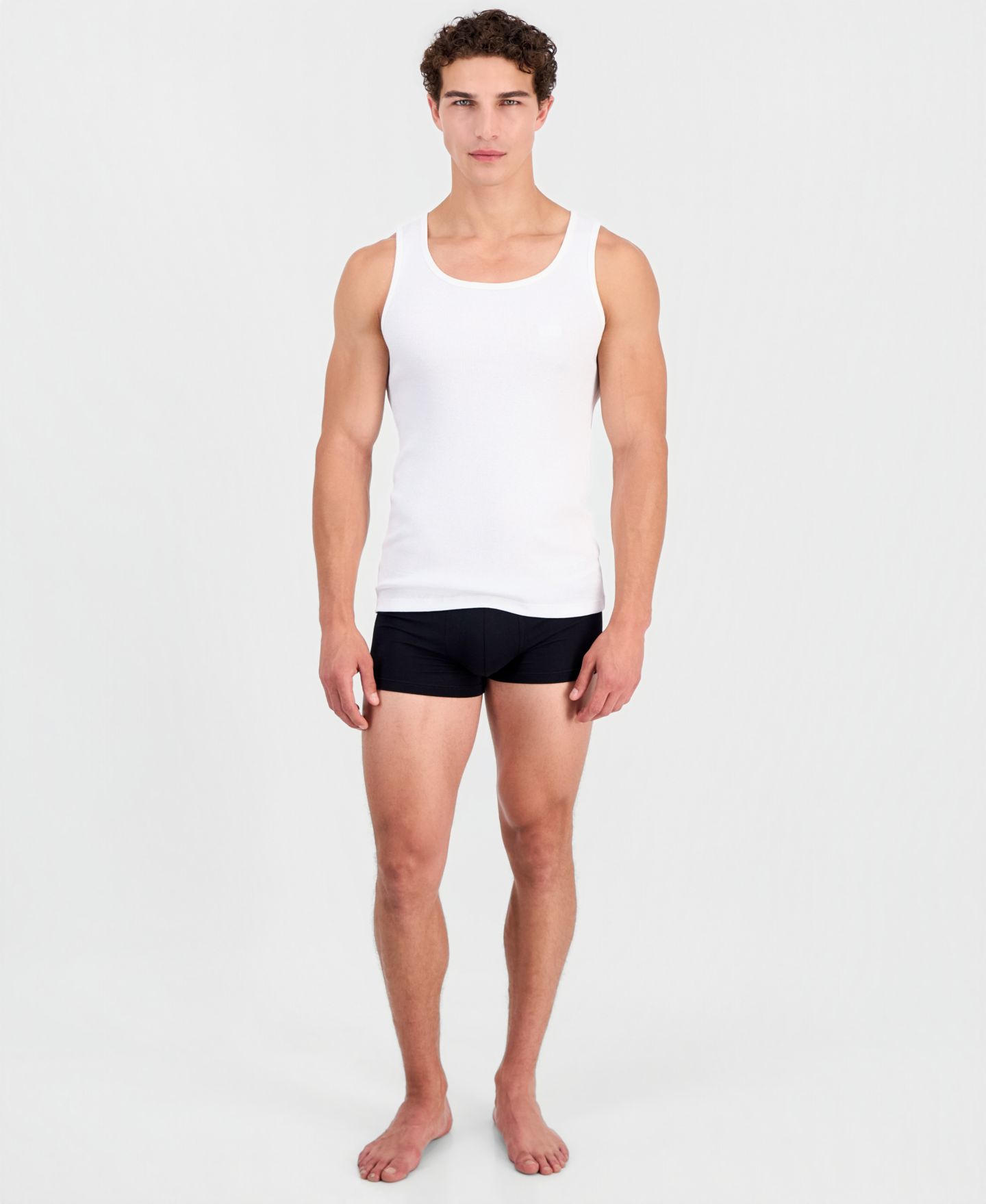 Мужские топы Hugo Boss Ribbed Tank Tops, Pack of 3, цвет: Белый — фото 9