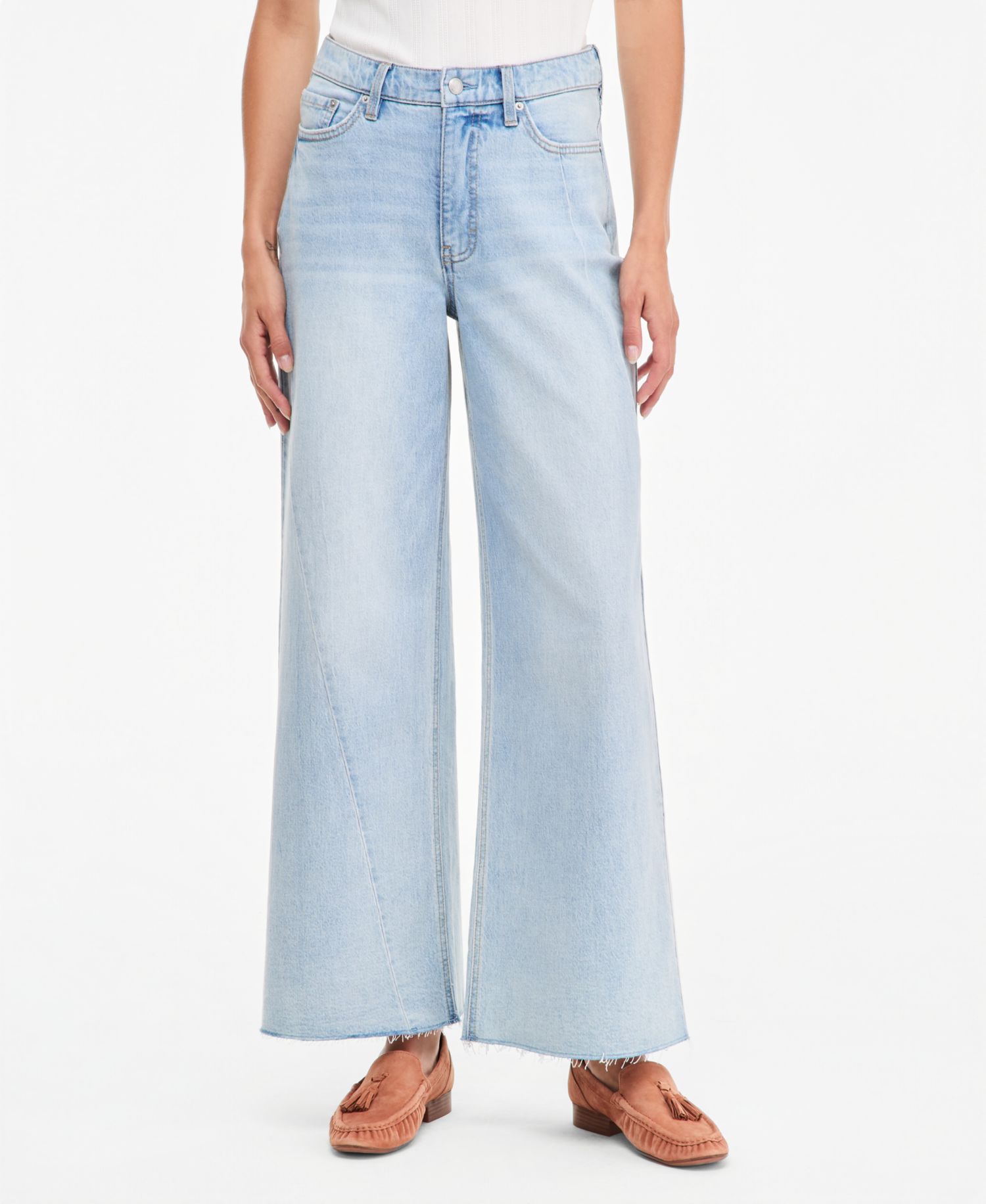 Women's High-Rise Twist Seam Wide-Leg Jeans, Regular & Short