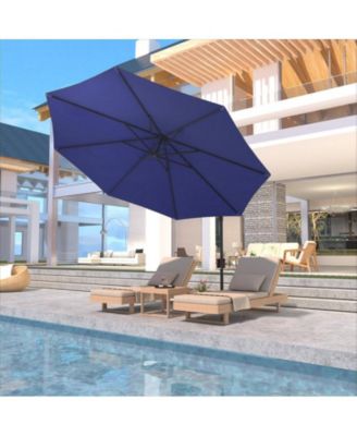 10 Feet Cantilever Umbrella, Easy Tilt, 99.9 Percentage UV Protection, Iron Frame for Garden, Pool, Backyard