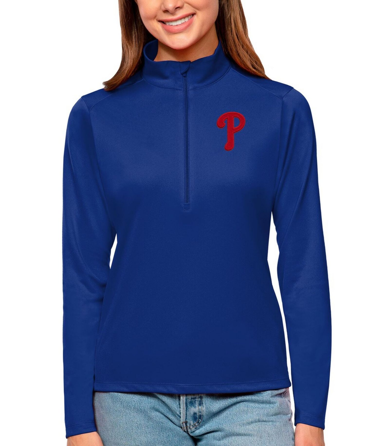 Women's Royal Philadelphia Phillies Tribute Quarter-Zip Pullover Top