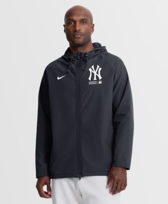 Men's Navy New York Yankees Authentic Collection Raglan Therma-FIT Full-Zip Hooded Jacket