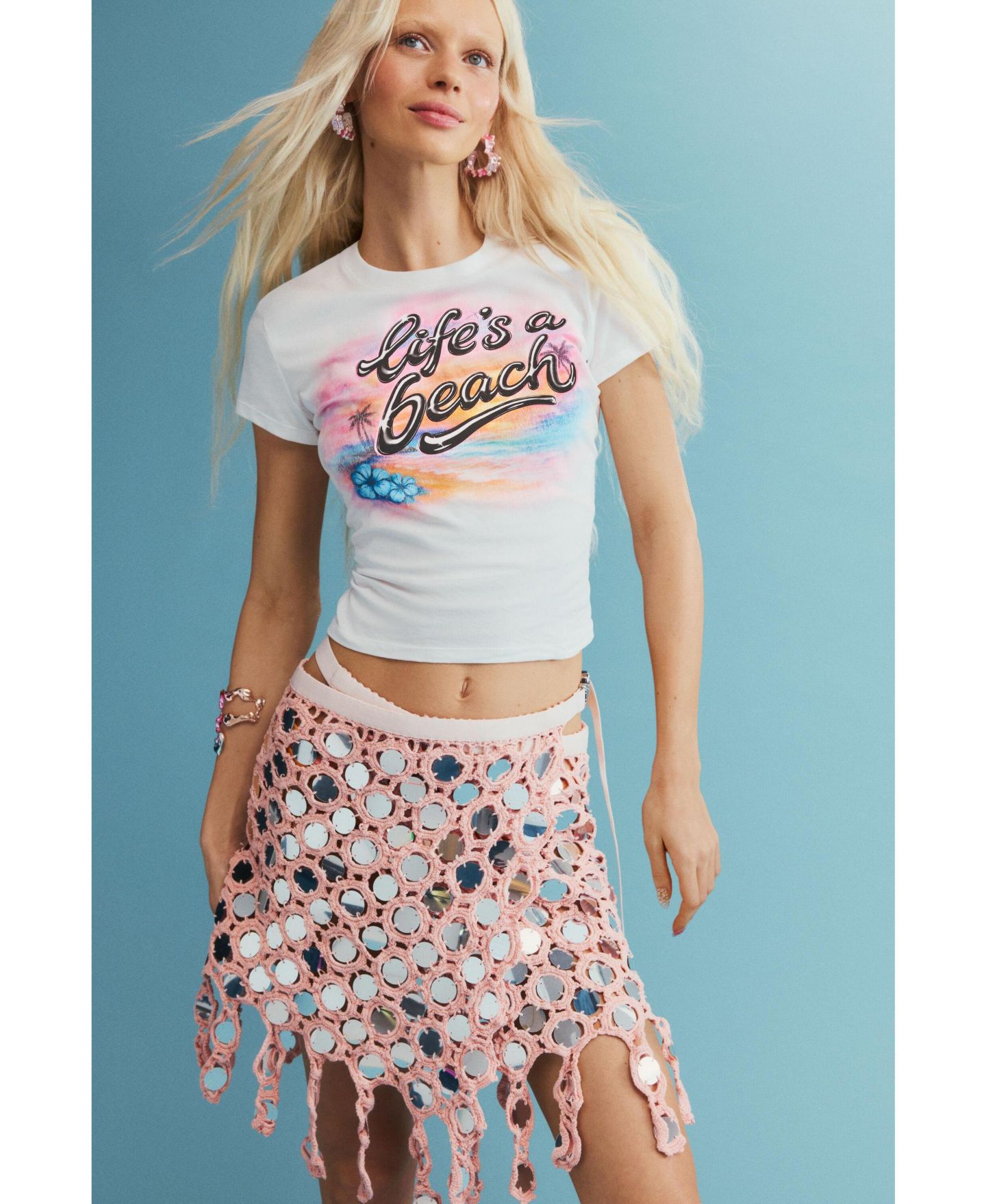 Пляжная накидка — Desigual, цвет: Розовый — фото 4