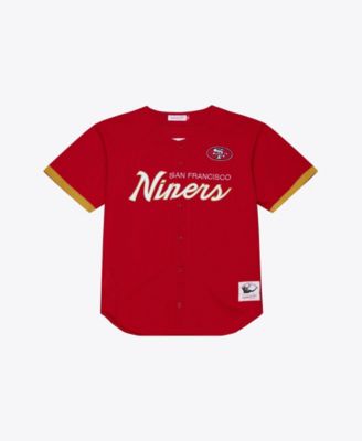 Men's Scarlet San Francisco 49ers Head Coach Mesh Full-Button Fashion Jersey