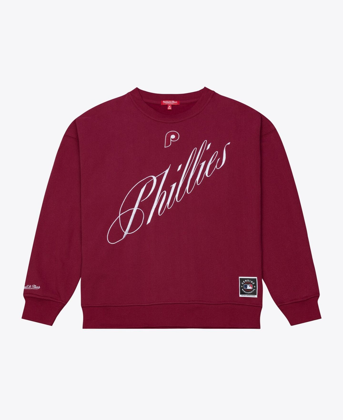 Женская толстовка Mitchell & Ness Burgundy Philadelphia Phillies Script — фото 1