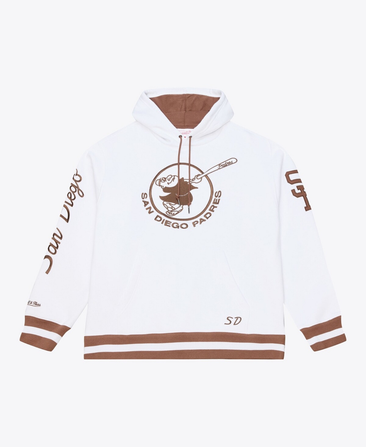 Mitchell & Ness Men's White San Diego Padres Cooperstown Collection Fleece Hoodie