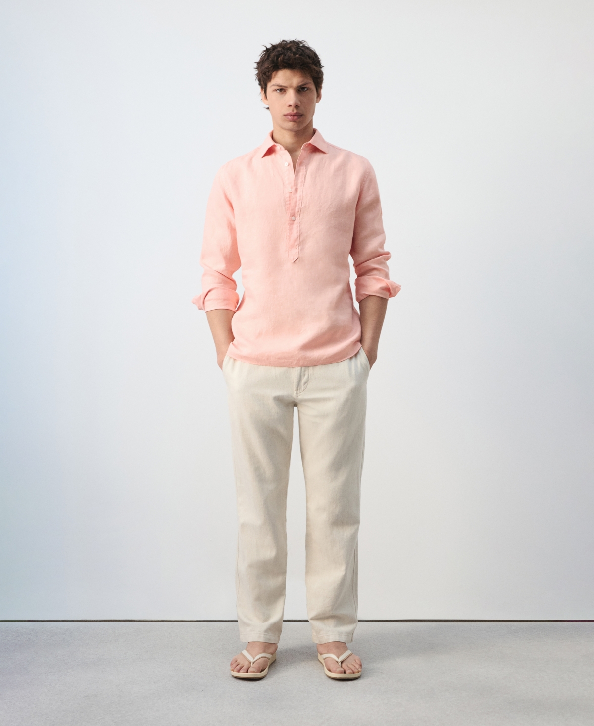 Mango Men's Linen Relaxed Fit Shirt