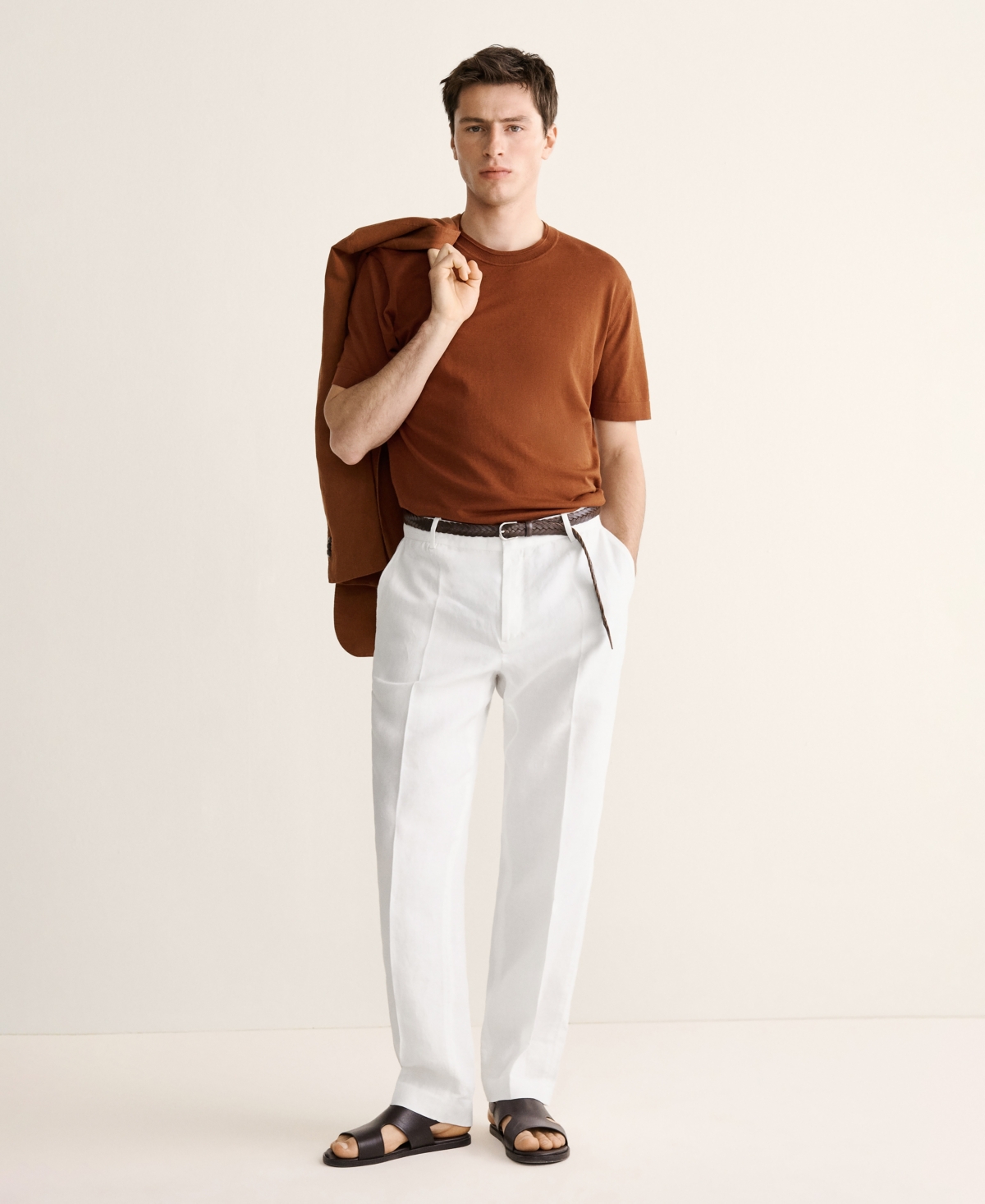 Mango Men's Cotton Fine-Knit T-Shirt