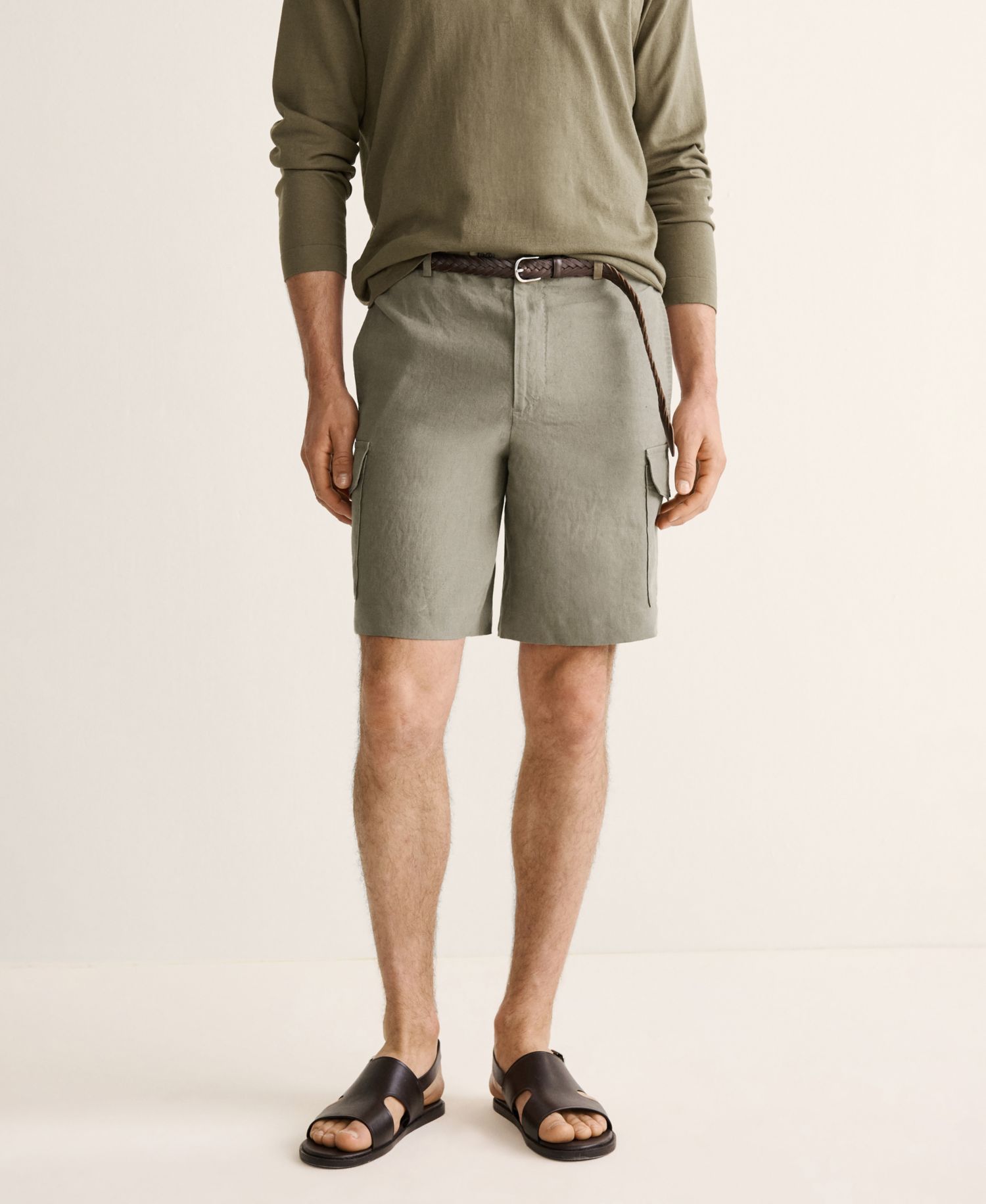 Men's Cargo Linen 9.06" Bermuda Shorts