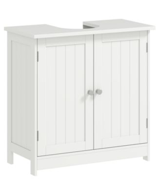 24 Inch   Under Sink Storage Cabinet with 2 Doors and Shelves Pedestal Sink Bathroom Vanity Furniture