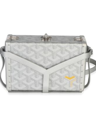 Silver Precious Metals Goyardine Canvas Minaudiere Trunk